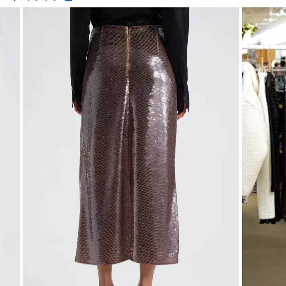BNWOT A.L.C Elegant Sequin Monroe Skirt in Smoke - Picture 2 of 6